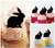 TA0406 Rabbit Bunny Kuchenaufsätze Hochzeit Geburtsta Acryl Cupcake Kuchen Topper für Kuchen Party Dekor 10 Stück