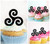 TA0435 Triskell Triskele Symbol Kuchenaufsätze Hochzeit Geburtsta Acryl Cupcake Kuchen Topper für Kuchen Party Dekor 10 Stück