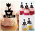TA0470 Flower Heart Valentine Kuchenaufsätze Hochzeit Geburtsta Acryl Cupcake Kuchen Topper für Kuchen Party Dekor 10 Stück