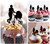 TA0487 Mother Pushing Baby Carriage Kuchenaufsätze Hochzeit Geburtsta Acryl Cupcake Kuchen Topper für Kuchen Party Dekor 10 Stück