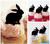 TA0492 Rabbit Kuchenaufsätze Hochzeit Geburtsta Acryl Cupcake Kuchen Topper für Kuchen Party Dekor 10 Stück