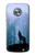 S0935 Wolf Howling in Forest Hülle Schutzhülle Taschen für Motorola Moto X4