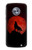 S2955 Wolf Howling Red Moon Hülle Schutzhülle Taschen für Motorola Moto X4
