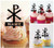 TA0542 Christianity Chi Rho Symbol Kuchenaufsätze Hochzeit Geburtsta Acryl Cupcake Kuchen Topper für Kuchen Party Dekor 10 Stück