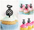 TA0544 Circus One Wheeled Bicycle Kuchenaufsätze Hochzeit Geburtsta Acryl Cupcake Kuchen Topper für Kuchen Party Dekor 10 Stück
