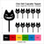 TA0583 Halloween Smile Cat Kuchenaufsätze Hochzeit Geburtsta Acryl Cupcake Kuchen Topper für Kuchen Party Dekor 10 Stück