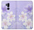 S2361 Purple White Flowers Hülle Schutzhülle Taschen für LG G7 ThinQ