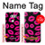 S2933 Pink Lips Kisses on Black Hülle Schutzhülle Taschen für LG V30, LG V30 Plus, LG V30S ThinQ, LG V35, LG V35 ThinQ