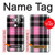 S3091 Pink Plaid Pattern Hülle Schutzhülle Taschen für LG V30, LG V30 Plus, LG V30S ThinQ, LG V35, LG V35 ThinQ