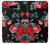 S3112 Rose Floral Pattern Black Hülle Schutzhülle Taschen für LG V30, LG V30 Plus, LG V30S ThinQ, LG V35, LG V35 ThinQ