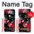 S3112 Rose Floral Pattern Black Hülle Schutzhülle Taschen für LG V30, LG V30 Plus, LG V30S ThinQ, LG V35, LG V35 ThinQ