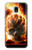 S0863 Hell Fire Skull Hülle Schutzhülle Taschen für Samsung Galaxy J3 (2018), J3 Star, J3 V 3rd Gen, J3 Orbit, J3 Achieve, Express Prime 3, Amp Prime 3