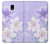 S2361 Purple White Flowers Hülle Schutzhülle Taschen für Samsung Galaxy J3 (2018), J3 Star, J3 V 3rd Gen, J3 Orbit, J3 Achieve, Express Prime 3, Amp Prime 3