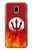 S2803 Fire Red Devil Spear Symbol Hülle Schutzhülle Taschen für Samsung Galaxy J3 (2018), J3 Star, J3 V 3rd Gen, J3 Orbit, J3 Achieve, Express Prime 3, Amp Prime 3