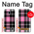 S3091 Pink Plaid Pattern Hülle Schutzhülle Taschen für Samsung Galaxy J3 (2018), J3 Star, J3 V 3rd Gen, J3 Orbit, J3 Achieve, Express Prime 3, Amp Prime 3
