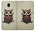 S0360 Coffee Owl Hülle Schutzhülle Taschen für Samsung Galaxy J7 (2018), J7 Aero, J7 Top, J7 Aura, J7 Crown, J7 Refine, J7 Eon, J7 V 2nd Gen, J7 Star