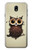 S0360 Coffee Owl Hülle Schutzhülle Taschen für Samsung Galaxy J7 (2018), J7 Aero, J7 Top, J7 Aura, J7 Crown, J7 Refine, J7 Eon, J7 V 2nd Gen, J7 Star
