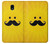S1145 Yellow Mustache Sun Hülle Schutzhülle Taschen für Samsung Galaxy J7 (2018), J7 Aero, J7 Top, J7 Aura, J7 Crown, J7 Refine, J7 Eon, J7 V 2nd Gen, J7 Star