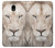 S2399 White Lion Face Hülle Schutzhülle Taschen für Samsung Galaxy J7 (2018), J7 Aero, J7 Top, J7 Aura, J7 Crown, J7 Refine, J7 Eon, J7 V 2nd Gen, J7 Star