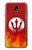 S2803 Fire Red Devil Spear Symbol Hülle Schutzhülle Taschen für Samsung Galaxy J7 (2018), J7 Aero, J7 Top, J7 Aura, J7 Crown, J7 Refine, J7 Eon, J7 V 2nd Gen, J7 Star