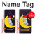 S2849 Cute Sleepy Owl Moon Night Hülle Schutzhülle Taschen für Samsung Galaxy J7 (2018), J7 Aero, J7 Top, J7 Aura, J7 Crown, J7 Refine, J7 Eon, J7 V 2nd Gen, J7 Star