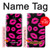S2933 Pink Lips Kisses on Black Hülle Schutzhülle Taschen für Samsung Galaxy J7 (2018), J7 Aero, J7 Top, J7 Aura, J7 Crown, J7 Refine, J7 Eon, J7 V 2nd Gen, J7 Star