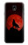 S2955 Wolf Howling Red Moon Hülle Schutzhülle Taschen für Samsung Galaxy J7 (2018), J7 Aero, J7 Top, J7 Aura, J7 Crown, J7 Refine, J7 Eon, J7 V 2nd Gen, J7 Star