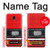 S3204 Red Cassette Recorder Graphic Hülle Schutzhülle Taschen für Samsung Galaxy J7 (2018), J7 Aero, J7 Top, J7 Aura, J7 Crown, J7 Refine, J7 Eon, J7 V 2nd Gen, J7 Star