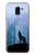 S0935 Wolf Howling in Forest Hülle Schutzhülle Taschen für Samsung Galaxy J6 (2018)