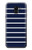 S2767 Navy White Striped Hülle Schutzhülle Taschen für Samsung Galaxy J6 (2018)