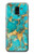 S2906 Aqua Turquoise Stone Hülle Schutzhülle Taschen für Samsung Galaxy J6 (2018)