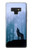 S0935 Wolf Howling in Forest Hülle Schutzhülle Taschen für Note 9 Samsung Galaxy Note9