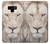 S2399 White Lion Face Hülle Schutzhülle Taschen für Note 9 Samsung Galaxy Note9
