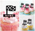 TA0693 Racing Checkered Flag Kuchenaufsätze Hochzeit Geburtsta Acryl Cupcake Kuchen Topper für Kuchen Party Dekor 10 Stück