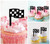 TA0693 Racing Checkered Flag Kuchenaufsätze Hochzeit Geburtsta Acryl Cupcake Kuchen Topper für Kuchen Party Dekor 10 Stück