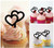 TA0720 Two Hearts Love Valentine Kuchenaufsätze Hochzeit Geburtsta Acryl Cupcake Kuchen Topper für Kuchen Party Dekor 10 Stück