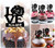 TA0757 Love Rose Flower Kuchenaufsätze Hochzeit Geburtsta Acryl Cupcake Kuchen Topper für Kuchen Party Dekor 10 Stück