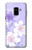 S2361 Purple White Flowers Hülle Schutzhülle Taschen für Samsung Galaxy A8 (2018)