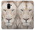 S2399 White Lion Face Hülle Schutzhülle Taschen für Samsung Galaxy A8 (2018)