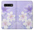 S2361 Purple White Flowers Hülle Schutzhülle Taschen für Samsung Galaxy S10 Plus