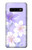 S2361 Purple White Flowers Hülle Schutzhülle Taschen für Samsung Galaxy S10