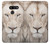 S2399 White Lion Face Hülle Schutzhülle Taschen für LG G8 ThinQ