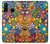 S3281 Colorful Hippie Flowers Pattern Hülle Schutzhülle Taschen für Huawei P30 lite