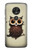 S0360 Coffee Owl Hülle Schutzhülle Taschen für Motorola Moto G7 Play