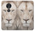 S2399 White Lion Face Hülle Schutzhülle Taschen für Motorola Moto G7 Play
