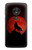 S2955 Wolf Howling Red Moon Hülle Schutzhülle Taschen für Motorola Moto G7 Play