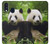 S1073 Panda Enjoy Eating Hülle Schutzhülle Taschen für Samsung Galaxy A40