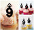 TA0910 Number Nine 9 Candle Kuchenaufsätze Hochzeit Geburtsta Acryl Cupcake Kuchen Topper für Kuchen Party Dekor 10 Stück
