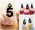 TA0912 Number Five 5 Candle Kuchenaufsätze Hochzeit Geburtsta Acryl Cupcake Kuchen Topper für Kuchen Party Dekor 10 Stück
