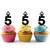 TA0912 Number Five 5 Candle Kuchenaufsätze Hochzeit Geburtsta Acryl Cupcake Kuchen Topper für Kuchen Party Dekor 10 Stück